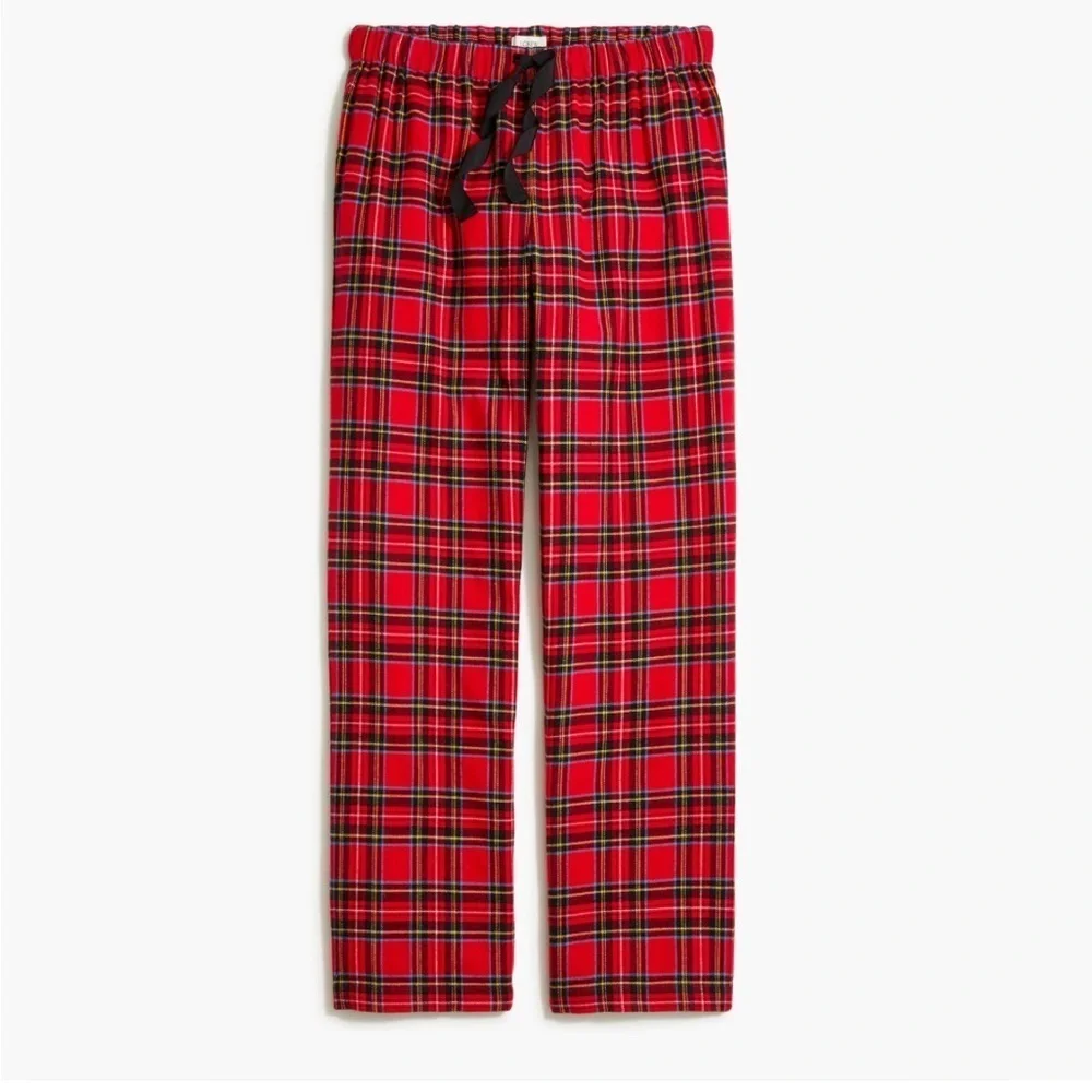 J. Crew red holiday plaid pajama bottom XXS